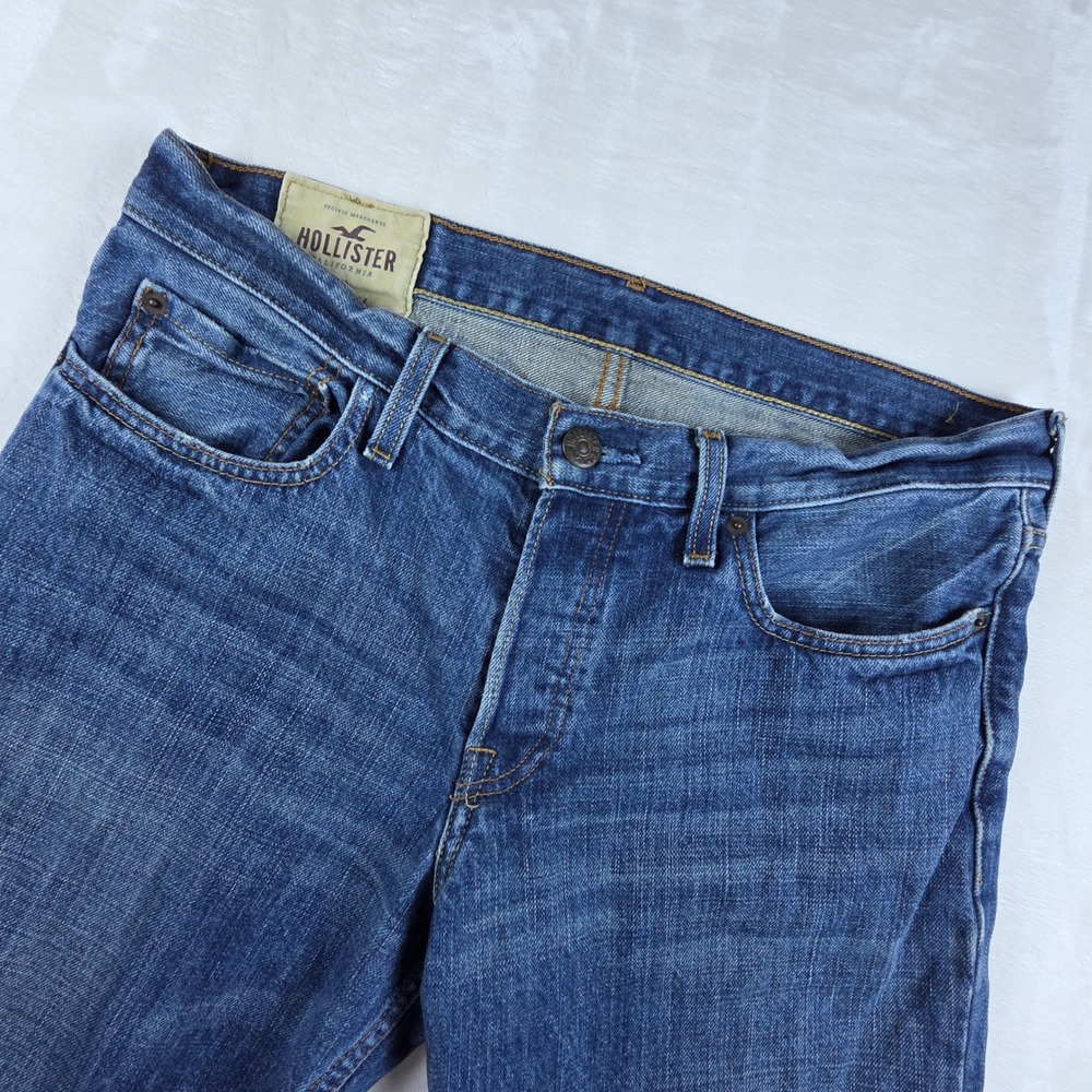 VTG Y2K Hollister Classic Straight Fit Jean Mens Fits 33x34 Blue Denim Surf Wash